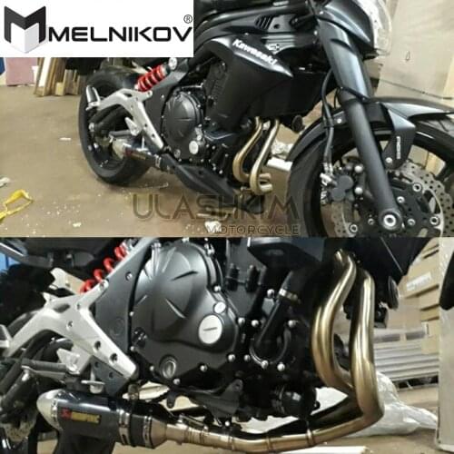 Motorcycle Exhaust Full System Original Carbon Fiber Muffler DB Killer Slip On For KAWASAKI ER6N 2012 2013 2014 2015