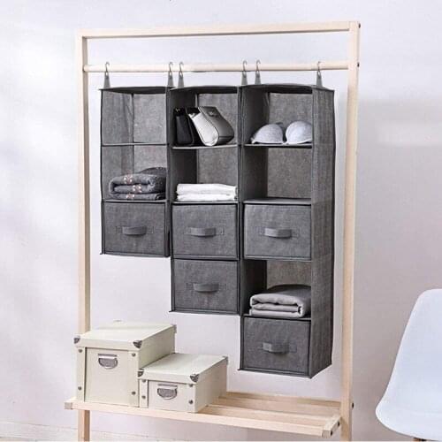 Creative Wardrobe Hanging Storage Bag Interlayer Drawer Type Clothes Hangers Holder Portable Organizer Hanging Closet Organizers