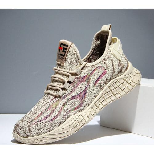 Lightweight Fashion Lace Up Mens Casual Shoes Mesh High Quality Mens Casual Sneakers Mixed Colors Spring and Autumn Flats