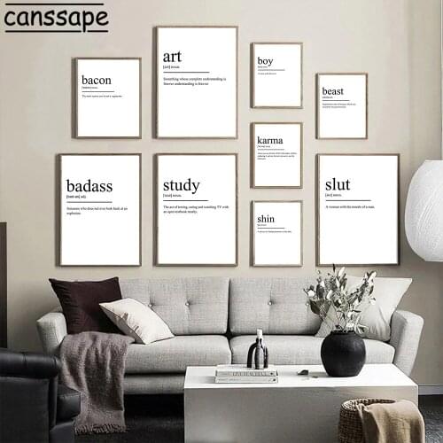 Quotes Canvas Print Minimalist Wall Art Painting Black And White Poster Modern Nordic Posters And Prints Living Room Decoration