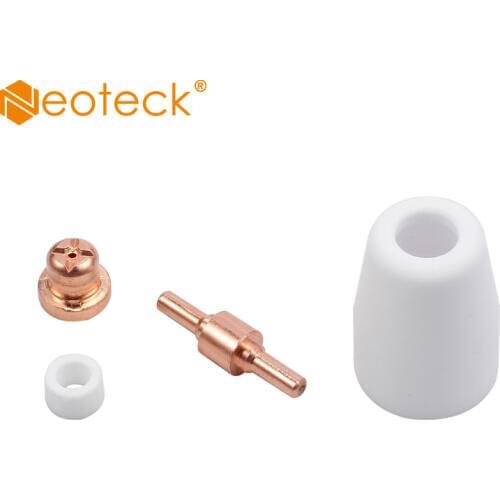 Neoteck 100Pcs Plasma Cutter Cutting Consumable Nozzle Tip Electrodes Shield Cup For LG-40 PT-31 cutting Torch CUT40 CUT5