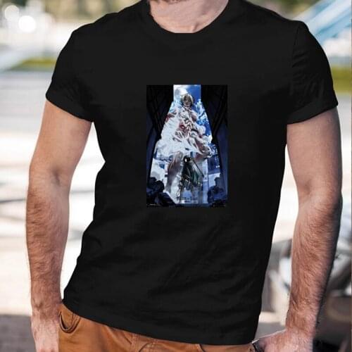 Summer New Style Attack on Titan Mens Japan Anime T Shirt Cool Lvei Ackerman Printed Tops Summer Cotton Loose Manga Harajuku Tee