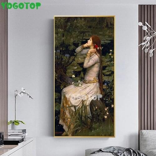 Ophelia Art Long-haired Woman Diamond Painting Full Square Round Drill Diamond Embroidery Cross Stitch Kits Sale Decor YY5180