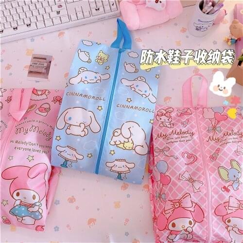 Cute Cartoon Shoe Pouch Storage Included Bag Blue Pink Shoe Collection Storage Organize Ventilate Travel Trip Organization
