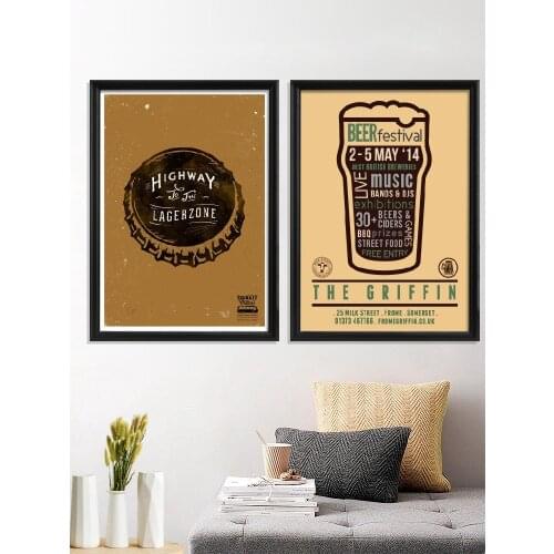 Beer Letter Cold Beer Poster Decor Gift Room Home Art Silk Prints Wall Stiker