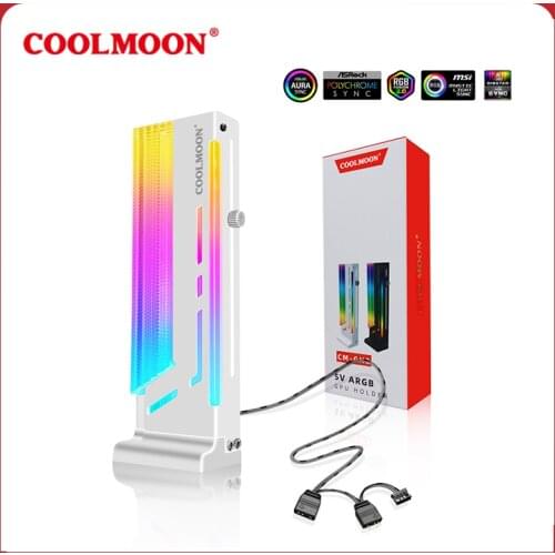COOLMOON CM-GH2 5V/3PIN ARGB GPU Holder Vertical Graphics Cards Bracket Computer Brace Height adjustable Companion VGA Holder