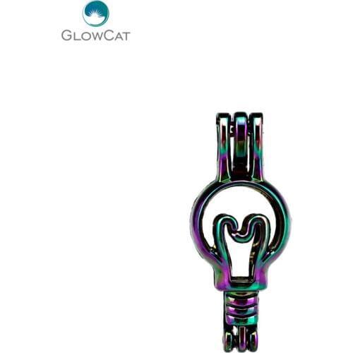 C614 5pcs/lot COLORS Multicolor Lamp Bulb Pearl Cage Pendant Locket Fairytale Party Essential Oil Diffuser