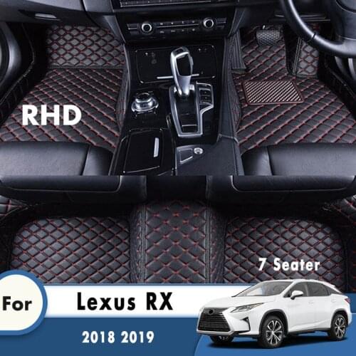 RHD Custom Car Floor Mats For Lexus RX 2019 2018 7 Seater Artificial Leather Auto Interiors Accessories Foot Mats Pedal Rugs