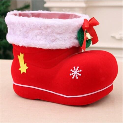 Christmas Decoration Christmas Candy Boots Gift Bag Premium Velvet Gift Holder Large Candy Box