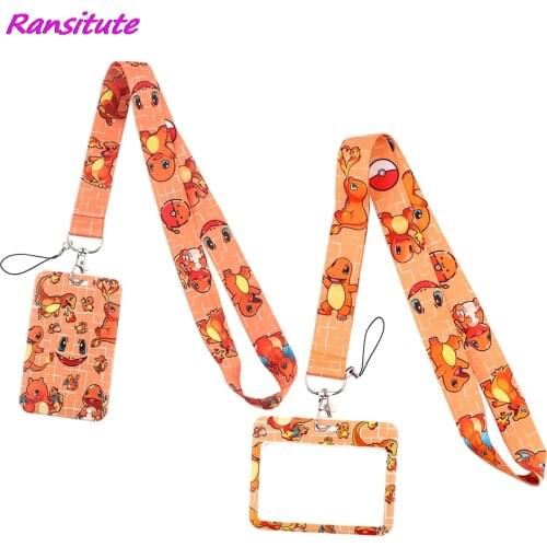 Ransitute R1616 Anime Fire Dragon Lanyard ID Badge Holder Student Hanging Neck Mobile Phone Lanyard Accessories Gifts For Friend