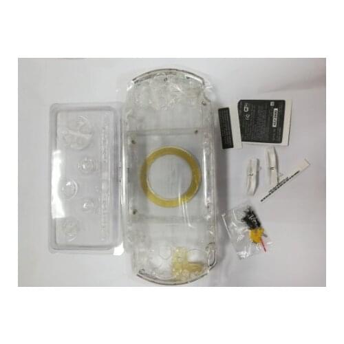 Clear Transparent Color For PSP3000 PSP 1000 2000 3000 Shell Game Console replacement full housing cover case with buttons kit