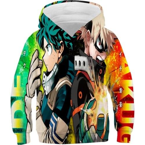 Boku No Hero Academia 3D Printed Hoodies Anime Izuku Deku Pullovers Boys Girls Harajuku Streetwear My Hero Academia Sweatshirts