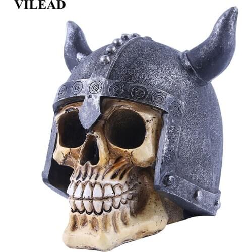 VILEAD 14cm Animal Skull Ornament Resin Crafts Halloween Decoration Movie Props Birthday Gift Medical Statues Sculptures
