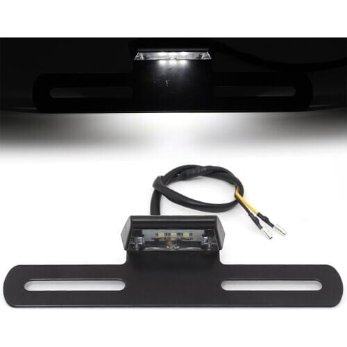 Universal License Plate Holder Mount Bracket Registration Number Plate W/ LED Stop Brake Tail Light For ATVs Dirt Bike Chooper
