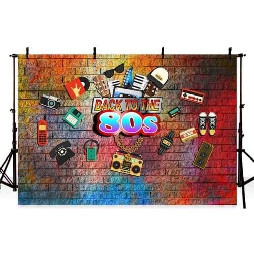 Vinyl Backgrounds 9' Graffiti Wall Colorful Brick Wall Old School Style Street Culture Photography Backdrops for Kids Customized