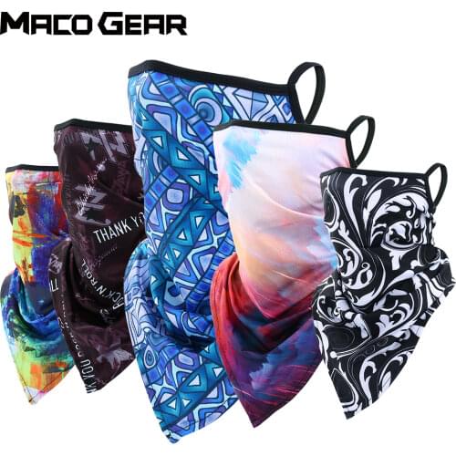 Top Printed Half Mask Triangle Scarf Face Cover Bandana Running Cycling Neck Gaiter Hiking Ski Sport Cool Earloop Mask Men Women