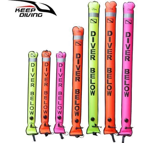 High Quality Scuba Colorful Diving Surface Marker Buoy SMB Underwater Safety Signal Float Inflatable Tube 1.2m 1.5m 1.8m Buoy