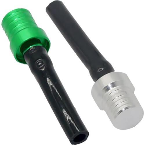 1 Pair 6mm Fuel Cap Valve Vent Breather Hose Tube Silver&Green