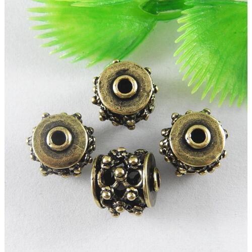 10Pieces /Pack Antique Retro Bronze Copper Hollow Beads Jewelry Accessory 38011
