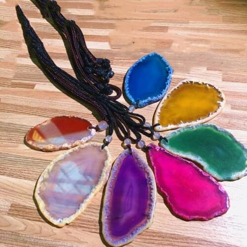 1pcs5-7cm rough crystal agate slice Multi-color agate decoration Send in random shape