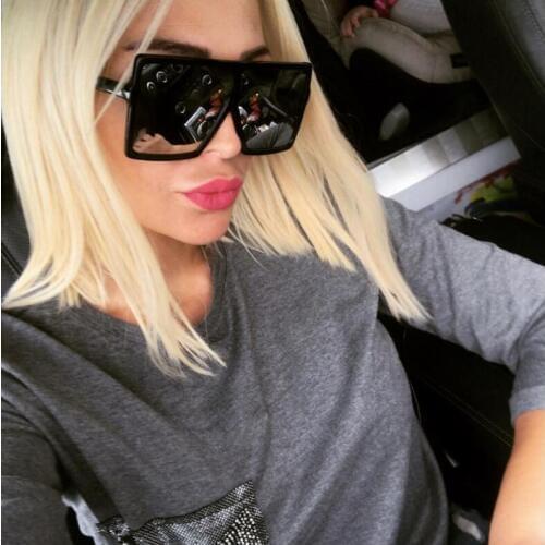 2020 NEW Fashion square big box sunglasses women brand designer Fashion square big box sunglasses Retro glasses trend colorful