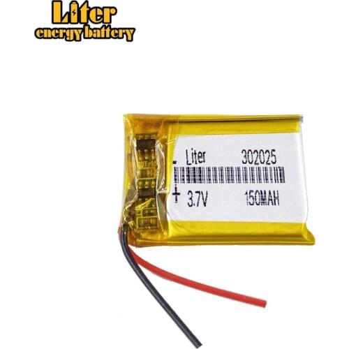 3.7V,150mAH,302025 Polymer lithium ion / Li-ion battery for voice recorder pen smartband smart watch bluetooth