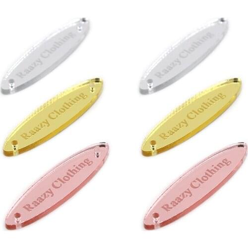 50pcs Personalized Oval Tags, Acrylic Clothing Labels, Sew On Garment Labels, DIY Labels For Gift Handmade Products Decorations