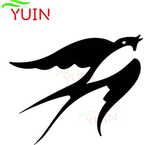 Cute Swallow Pattern Applique Fashion Body Window Decoration PVC Waterproof Sunscreen Car Sticker Black/White/Red/Laser/Silver