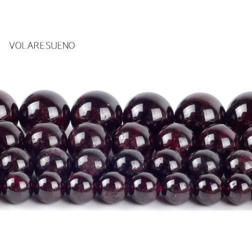 Natural Dark Red Garnet Stone Round Loose Beads For Jewelry Making 4-12mm Spacer Beads Fit Diy Bracelet Necklace Accessory15