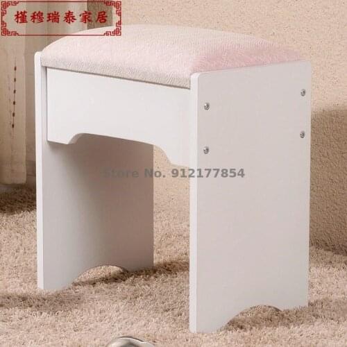 Sofa dressing table stool computer desk wooden stool dressing table small Dengzi chair bedroom makeup American style