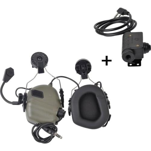 EARMOR M32H Mod3 Tactical Headset & M51 PTT Adapter Set Noise Canceling Headphones for MT FAST ARC Helmet Rail Free Shipping