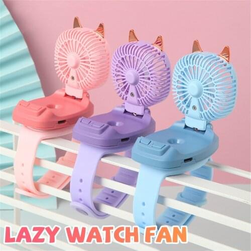 Electric Portable Mini Watch Fan Handheld Third Gear Speed Usb Fan For Home Office Outdoor Travel Student Kids Gift#dg4