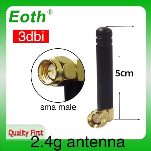 2.4Ghz WIFI antenna 2pcs wifi SMA Male connector 2~3dbi 2.4 ghz wifi antena 2.4G wi fi antenne Small Size antenas waterproof