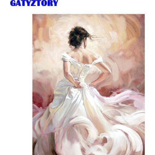 GATYZTORY Frame Girl Paint by Numbers Full Set Oil DIY Canvas Painting by Numbers Modern Wall Art For Home Decor