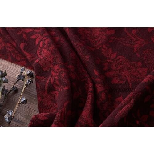 Cotton and linen fabric new style jujube jacquard retro high-grade cheongsam clothing fabric High-grade linen fabric