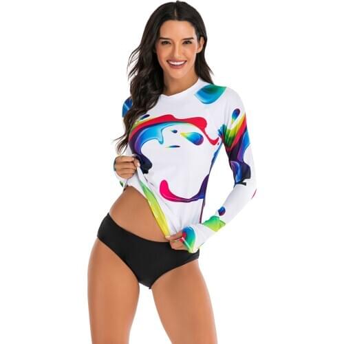 Two Piece Rashguard with Bottom Retro Swimming Suit for Women 2020 New Summer Beach Bathing Suit Athletic UN Sun Protection