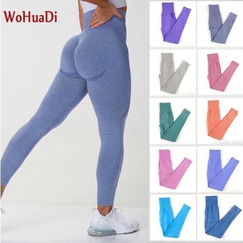 WOHUADI Sexy High Waist Leggings Womens Clothing Push Up Fitness Legging Athletic Slim Female Sportswear Seamless Gym Jogging
