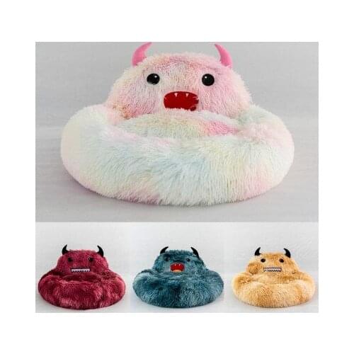 Pet Supplies Plush Little Monster Pet Nest Mattress Creative Kennel Warm Autumn and Winter Cat Nest