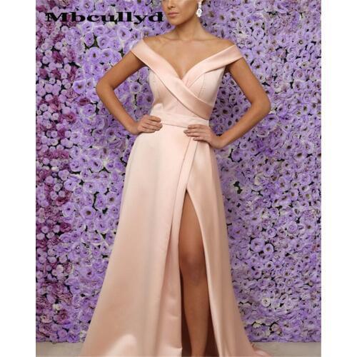 Mbcullyd Cheap A-line Bridesmaid Dresses Long 2020 Side Split Backless Formal Wedding Guest Dress Plus Size vestidos fiesta boda