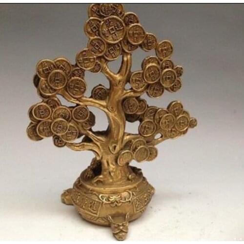 The copper money tree feng shui ornaments shaking Qian Shu coins money tree tree decorations Home Furnishing business
