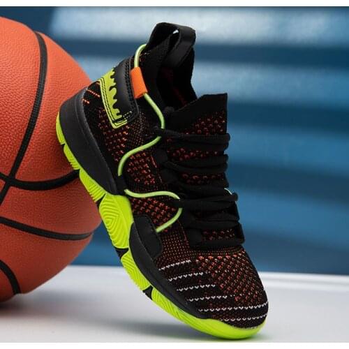 Fashion Kids Basketball Shoes Breathable Cushioning Non-Slip Wearable Sports Shoes Gym Training Athletic Basketball Sneakers