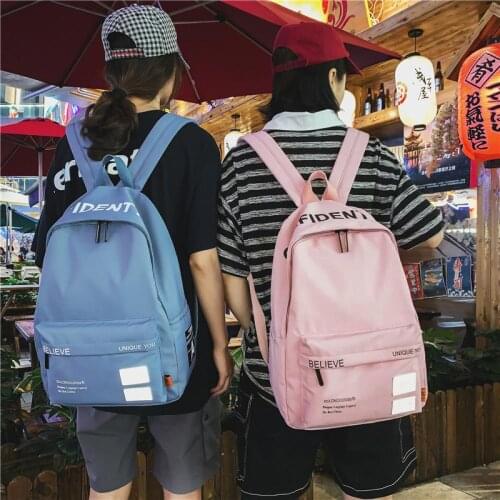 Fashion Solid Color Women Backpack Nylon School Bag for Teenage Girls Female Travel Bagpack Book Bag College Backpack