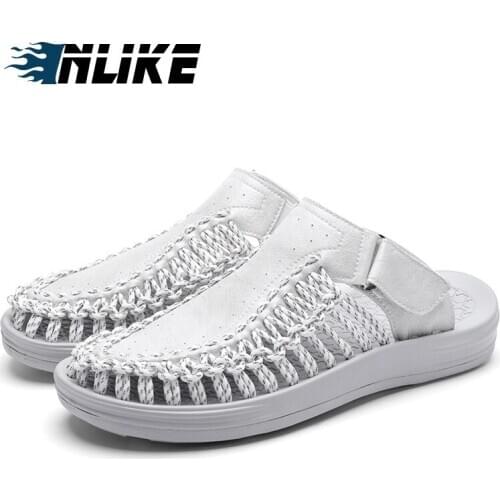 Men Casual Shoes Men Sandals Fashion Handmade Weaving Design Breathable Casual Beach Shoes