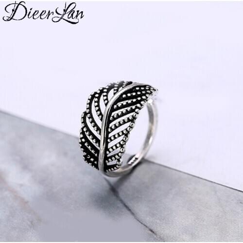 Personality Exaggerated 925 Sterling Silver Leaf Rings For Women Engagement Jewelry Girls Open Finger Rings
