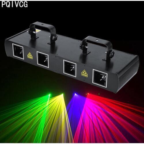 4Lens 30W Stage Laser Light 7CH DMX512 Sound Actived Disco Party Effect Lights Green, Red, Violet, Yellow