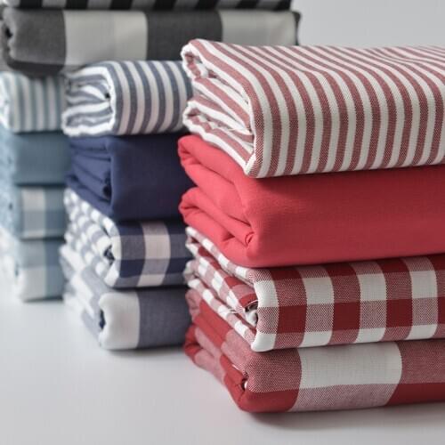 Grid Patchwork DIY Sewing Fabric 100x145cm Striped Sofa Cover Table Cloth Sewing Plaid Fabric For Doll Patchwork Clothes Sewing