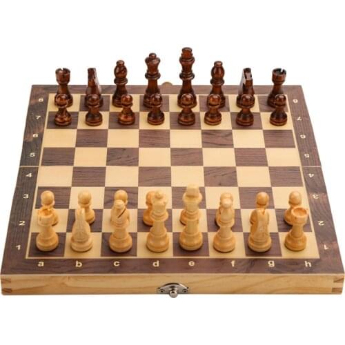 Large Magnetic Wooden Folding Chess Set Felted Game Board 39cm*39cm Interior Storage Adult Kids Gift Family Game Chess Board