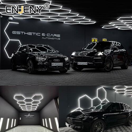 Led Honeycomb Hexagonal Wall Night Light Tunnel Ceiling Lamp for Detailing Auto Car Repair Workshop Wash Station полировка фар