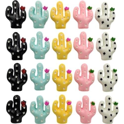 Color resin cactus series fridge magnet set strong neodymium refrigerator magnetic stickers whiteboard office photo memo