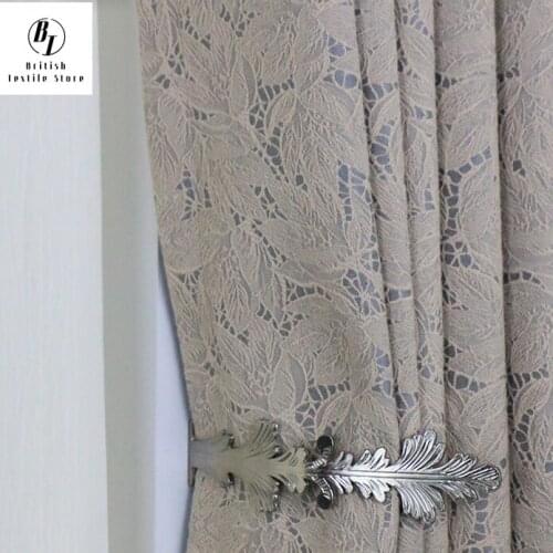 Ins Nordic Style Curtains for Living Dining Room Bedroom Hollow Carved Lace Curtain Cotton and Linen Jacquard Bedroom Shading